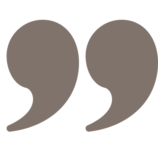 Quotation mark icon in a minimalist