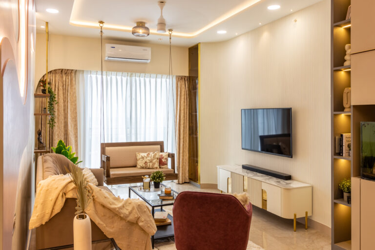 Elegant living room with a cozy sofa