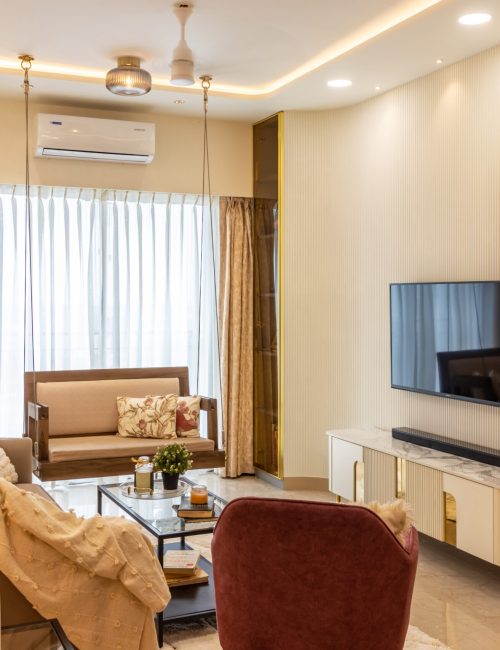 Elegant living room with a cozy sofa